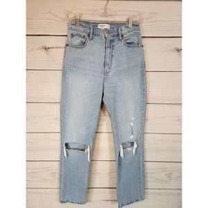 Abercrombie & Fitch Women's Blue Ultra High Rise Straight Ankle Jeans Size 27/4